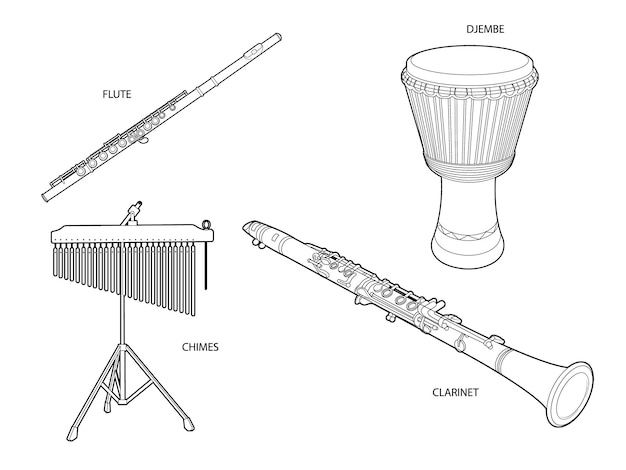 Coloring Books Music Instruments Series page 7