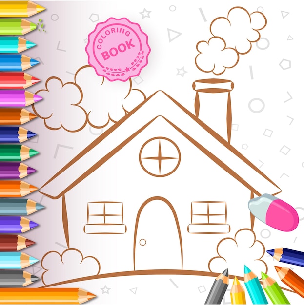 Vector coloring chimney house