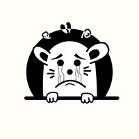 Coloring cute hamster character design with white background