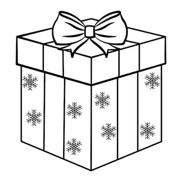 Vector coloring gift box