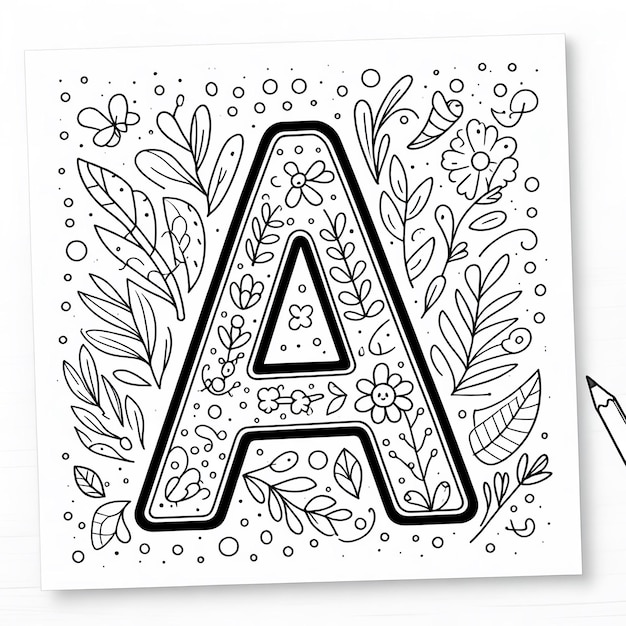 Vector coloring letter children book contains letter symbol for young kids and toddler