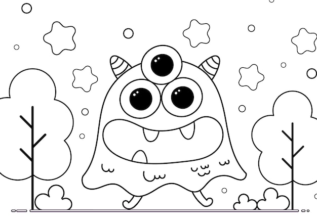 ぬりえ_モンスター01