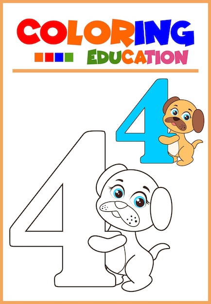 Numero da colorare per l'apprendimento dei bambini