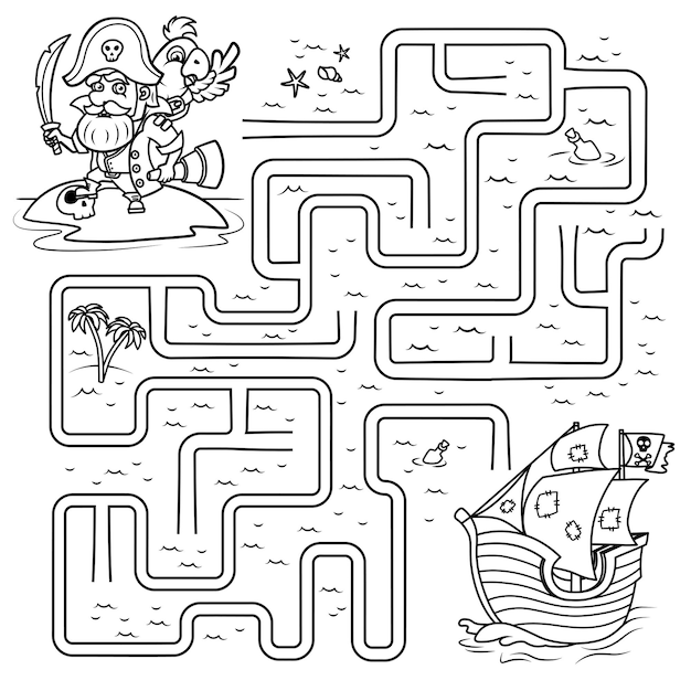 Pirate Birthday Games Activities Puzzles Mazes - FUN!