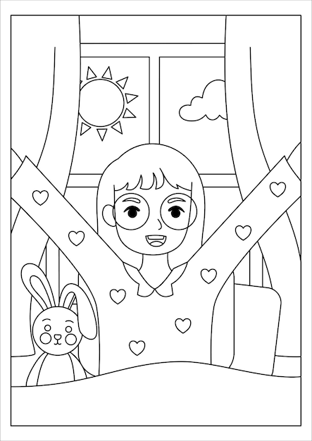 coloring page activity for kids printable vector