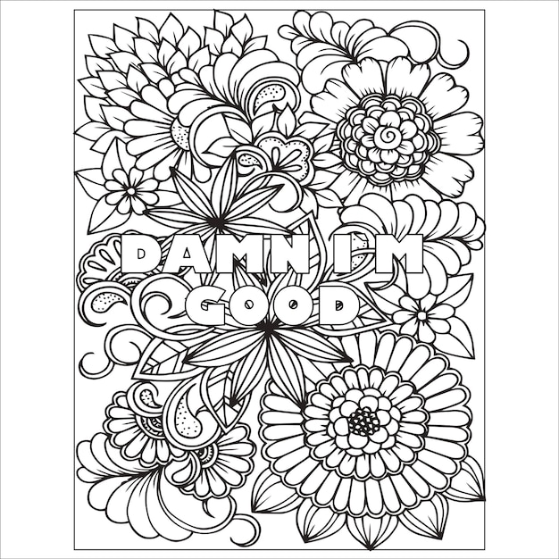 Coloring Page For Adults Black And White Pattern Phrase Rude Rords Zentangle Coloring Book for Grown