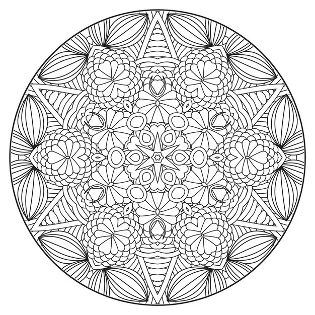 Coloring page for adults Floral mandala coloring page Circular mandala coloring page