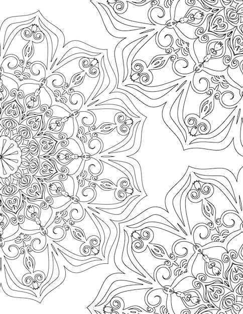 Coloring page for adults Mandala lace pattern