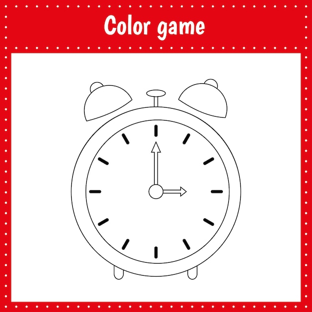 Coloring page of a alarm for kids education and activity Color game for children