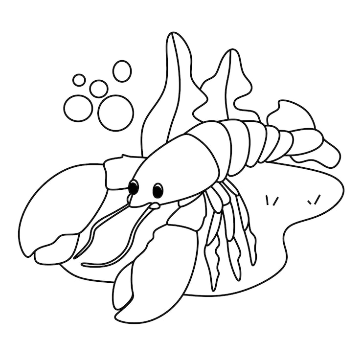Vector 색칠 공부 페이지 알파벳 동물 만화 랍스터