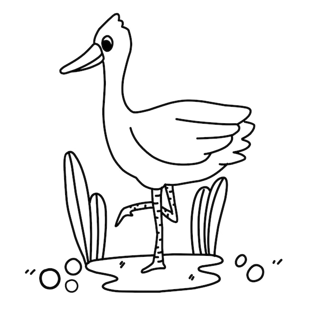 Coloring page alphabets animal cartoon swan