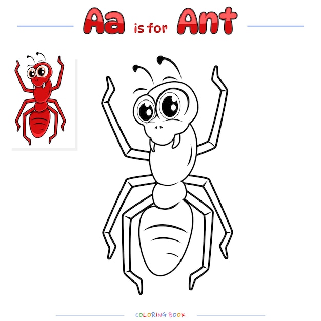 Coloring Page Ant Cartoon