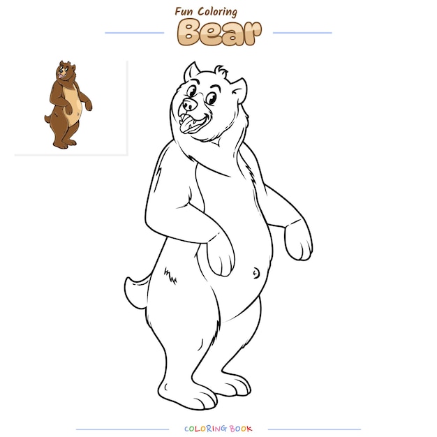 Coloring Page Bear cartoon