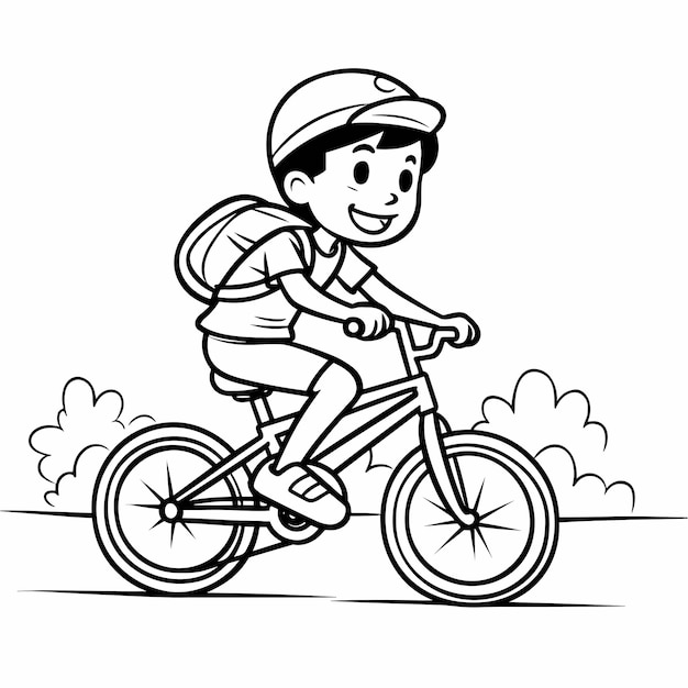 Vector a coloring page of a bike bicycle transport hand drawn black and white