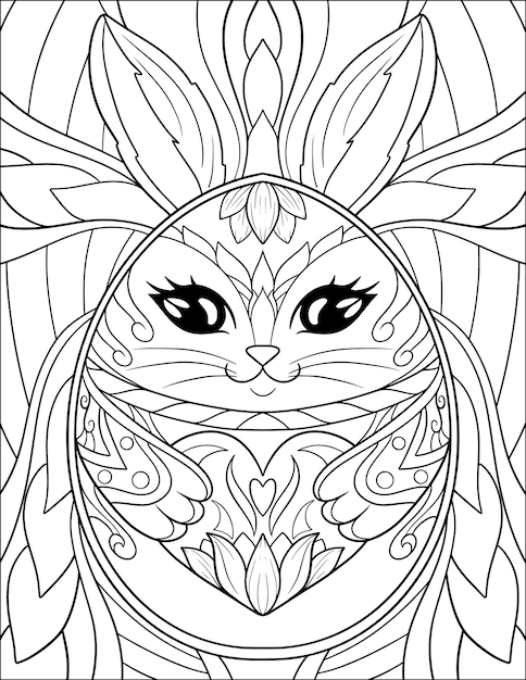 A coloring page of bunny Easter coloring page