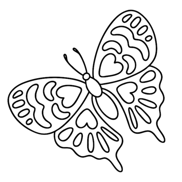 Coloring page butterfly Vector outline illustration