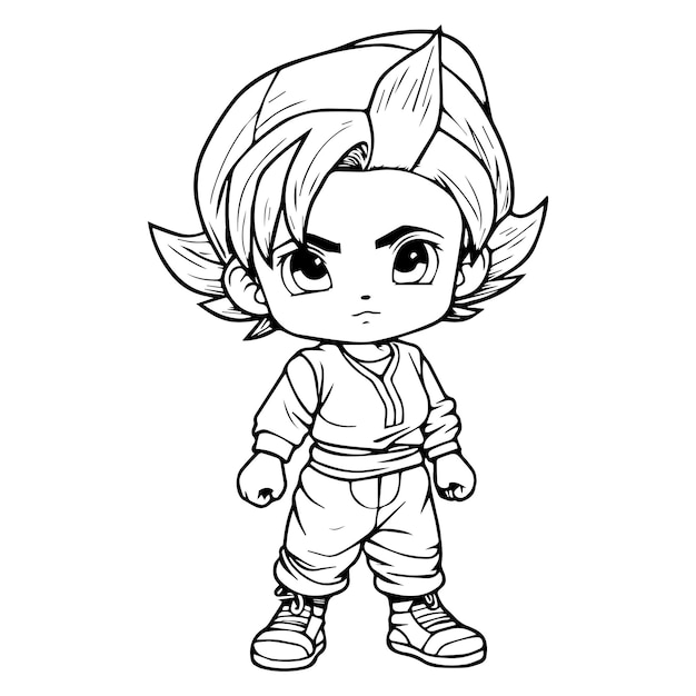 Coloring page of a cartoon character with the title dragon ball z.