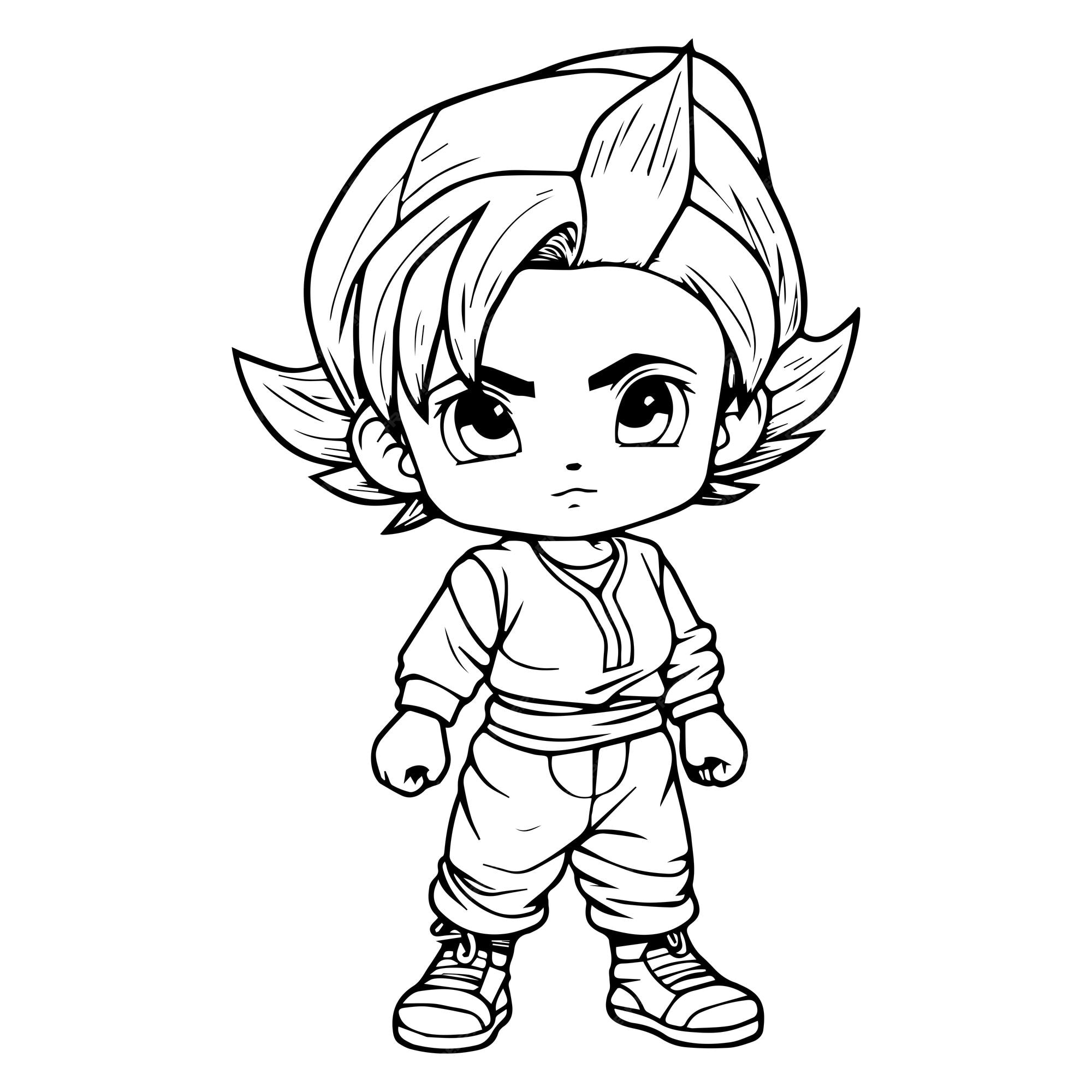 Premium Vector  Coloring page of a cartoon character with the title dragon  ball z.