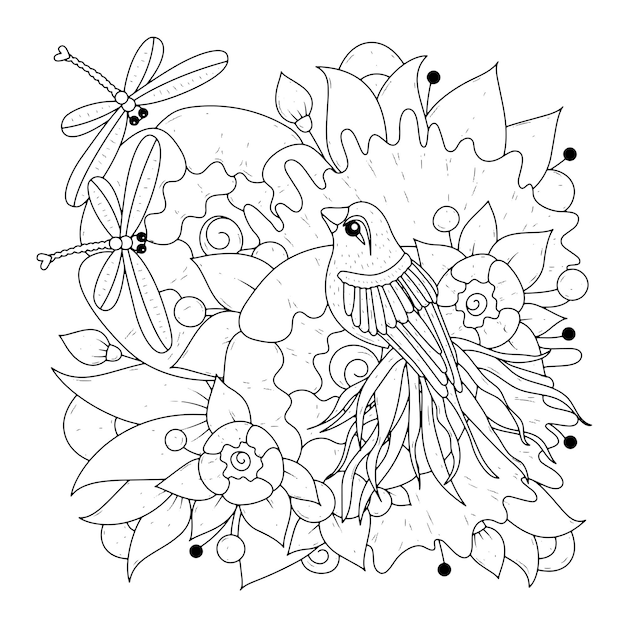 Coloring page for children and adults isolated on white