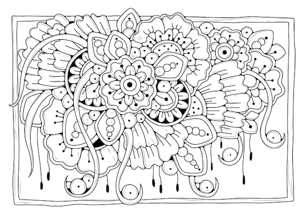 Vector coloring page for children and adults