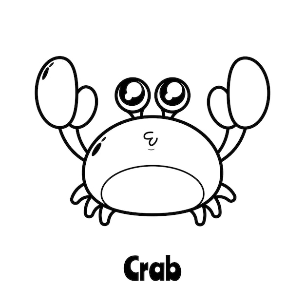 Coloring page of cute crab