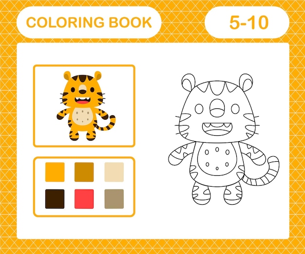 Coloring page of cute tiger