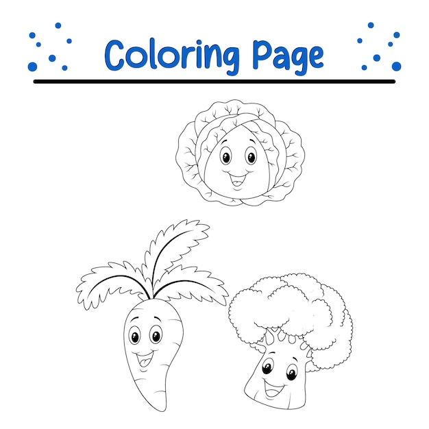 Coloring page cute vegetable cartoon character