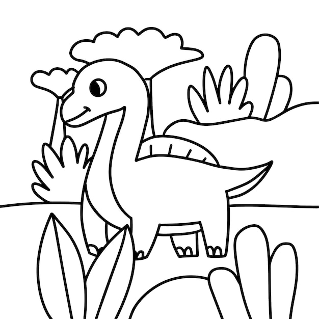 Vector coloring page dinosaurs