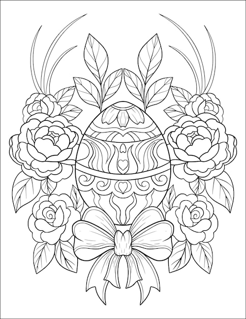 A coloring page for easter egg