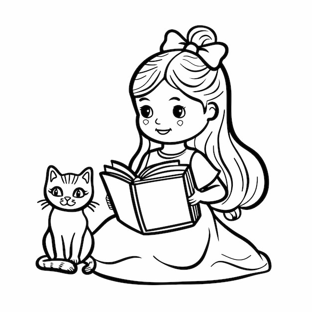 coloring_page_for_kids_girly_princess_reading