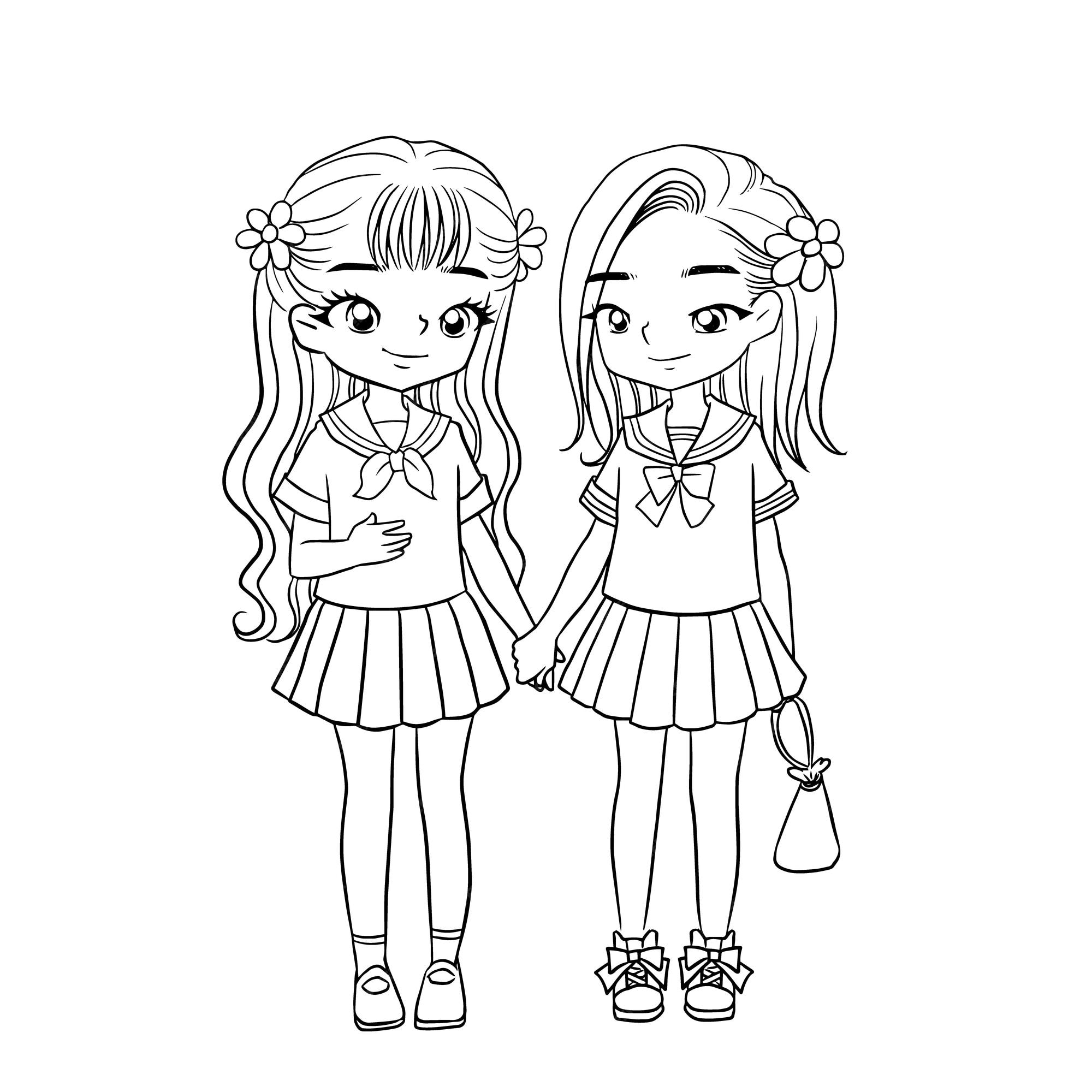 best friend forever coloring page  Cute coloring pages, Cute best friend  drawings, Coloring pages