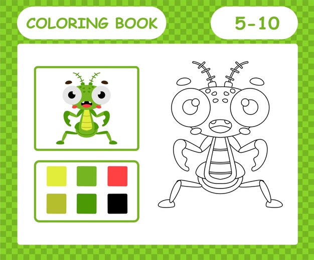 Coloring page insecteducation game for kindergarten and preschoolcoloring book game