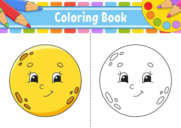 Pagina da colorare per il personaggio dei cartoni animati per bambini sagoma di contorno nero