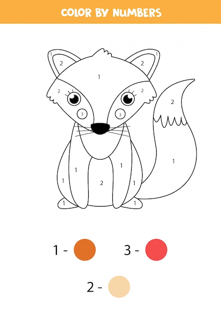 Coloring page for kids. Cute ginger fox.