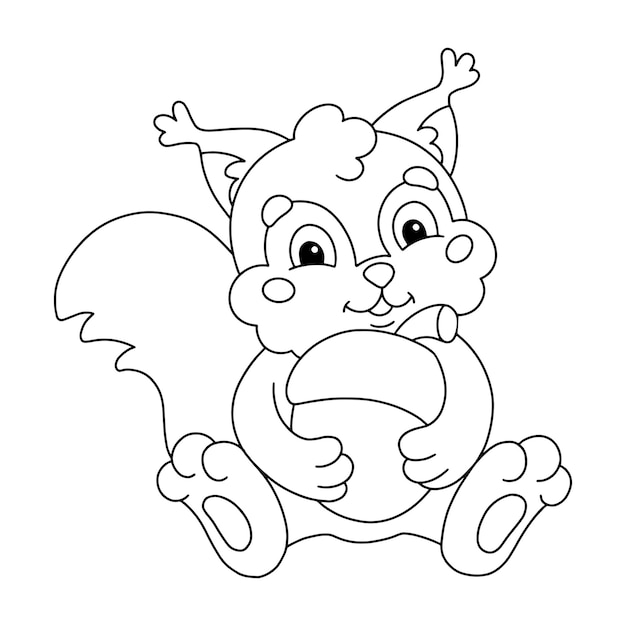 Coloring page for kids Digital stamp Cartoon style character