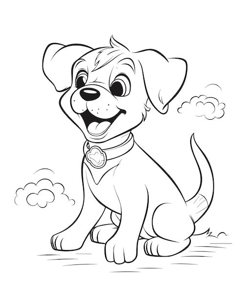 Coloring page for kids High quality Black and white illustration for coloring book