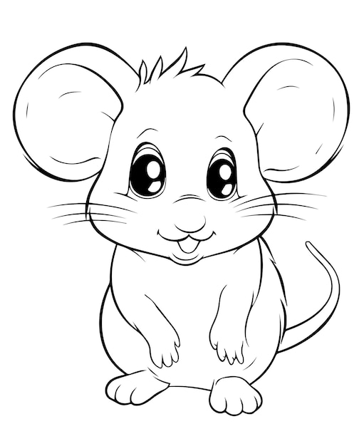 Vector coloring page for kids mouse