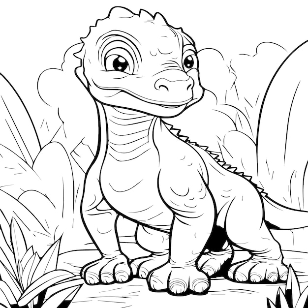 coloring page for kids tiny dinosaurs