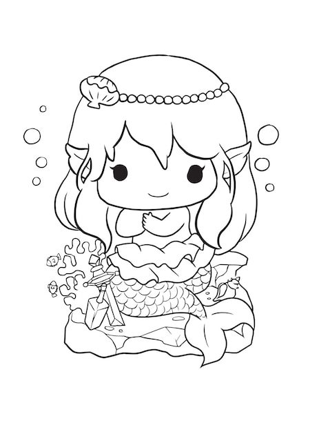 Coloring page for kids vector art