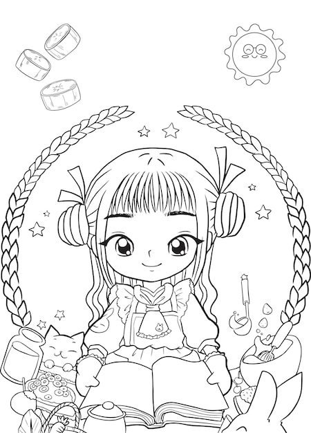 Coloring page for kids vector art