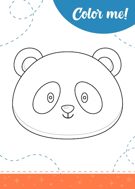 Coloring page for kids with cartoon bear character