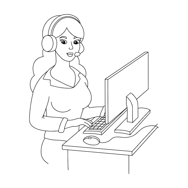 Vector coloring page for kids.