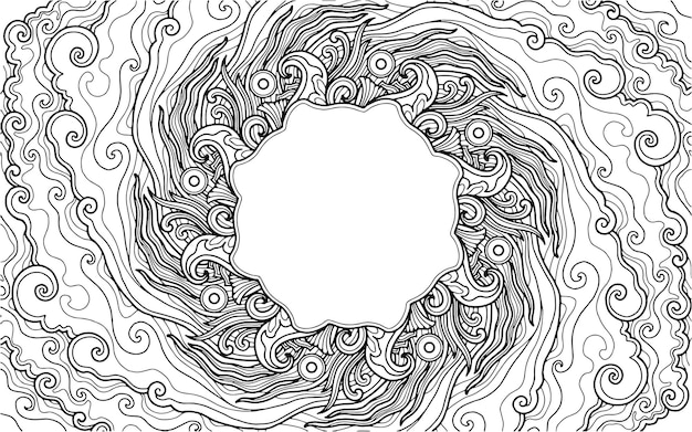 Coloring Page mandala design with text space