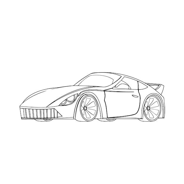 Coloring page outline of cars vehicles coloring book for kids