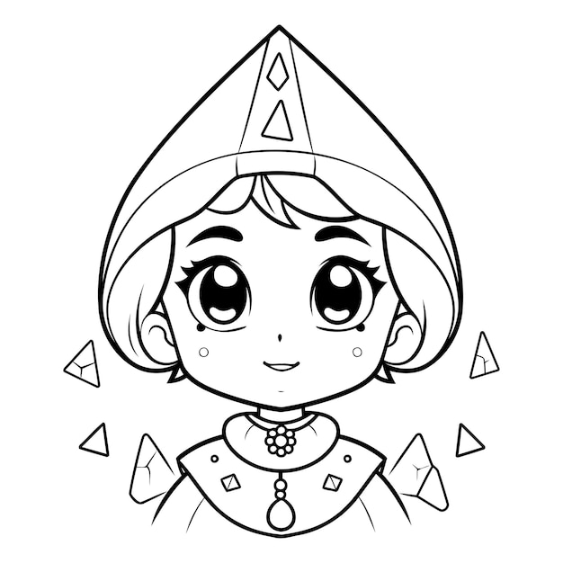 Coloring Page Outline Of cartoon pirate girl