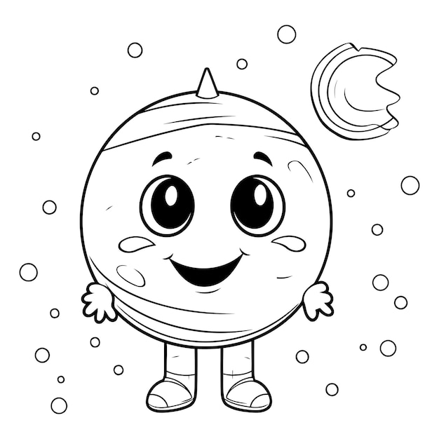 Coloring Page Outline Of cartoon planet Coloring book for kids