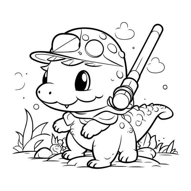 Coloring Page Outline Of Cute Turtle Cartoon Character Vector Illustration