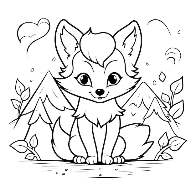 心 の 形 を 持つ 可愛い 狐 の 概要 を 描く ページ