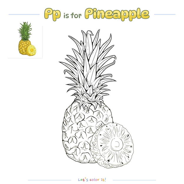 coloring page pineapple