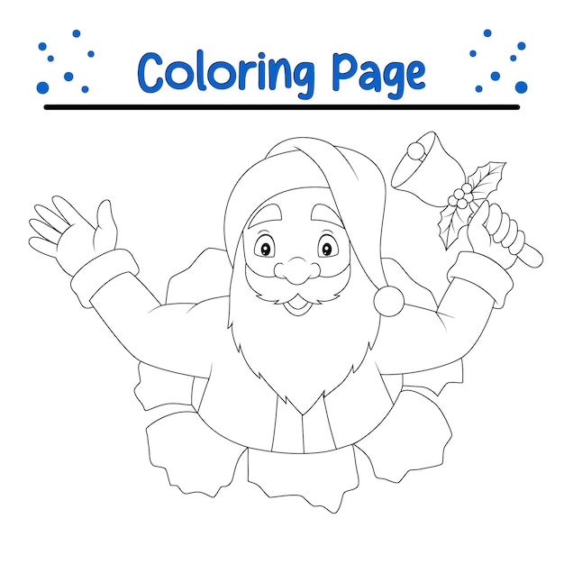 coloring page Santa Claus holding bell